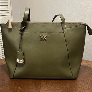Michael Kors Olive Green Tote Bag